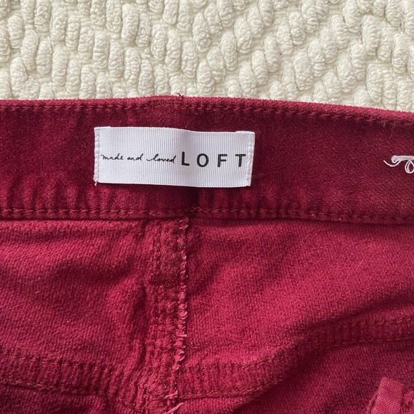 Loft velvet pants, red size 28 - Picture 8 of 9